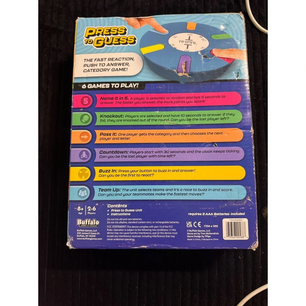 Press to Guess Electronic Party Game by‎ Buffalo Fast Reaction Category Game